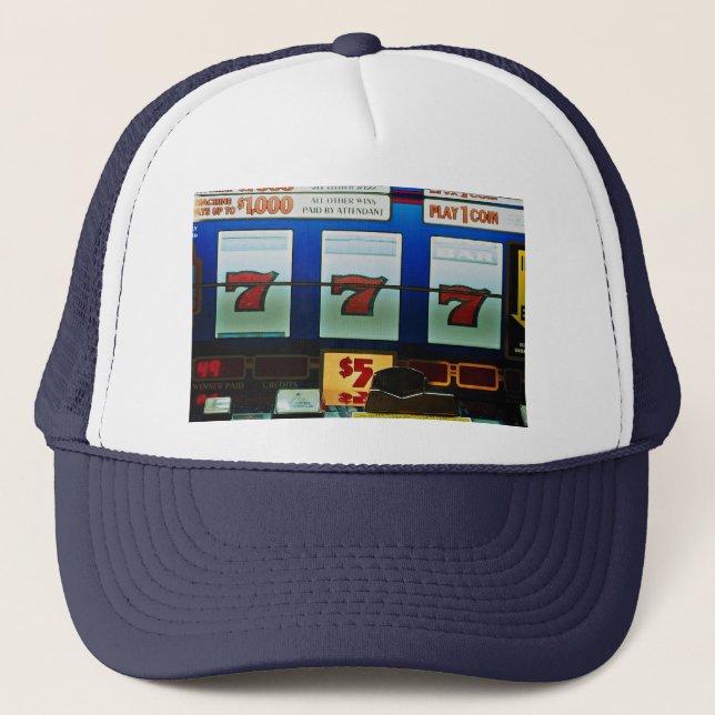 Slot machine in a casino trucker hat (Front)