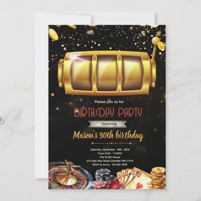 Slot Machine Invitation (Front)