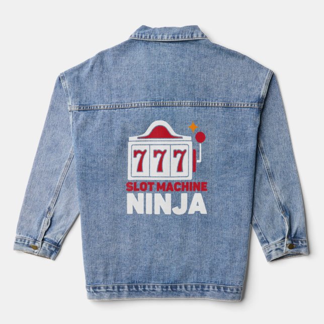Slot Machine Ninja Casino Player Gambling  Denim Jacket (Back)