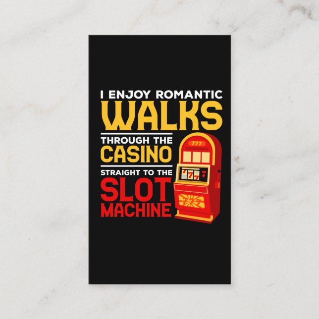 Slot Machine Player Funny Casino Gambling Humour Business Card (Front)