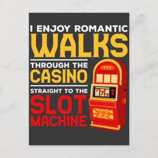 Slot Machine Player Funny Casino Gambling Humour Postcard