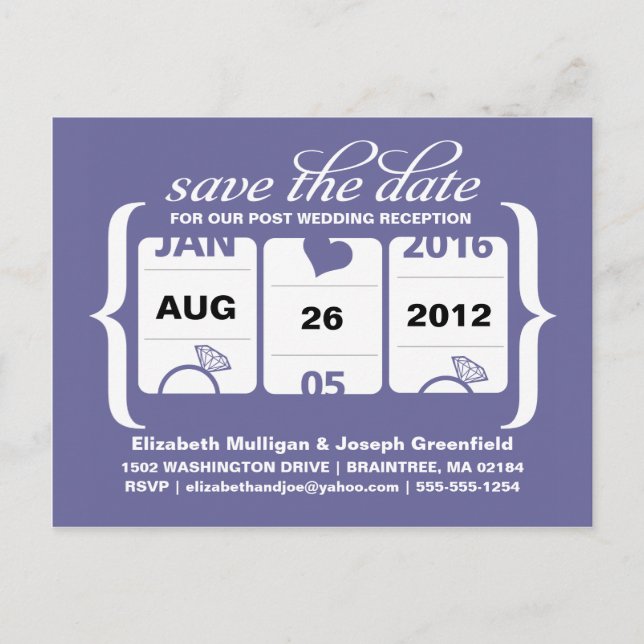 Slot Machine Post Wedding Reception Postcard (Front)