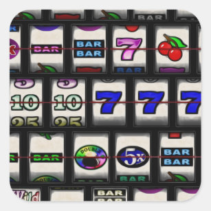 Slot Machine Reels Square Sticker