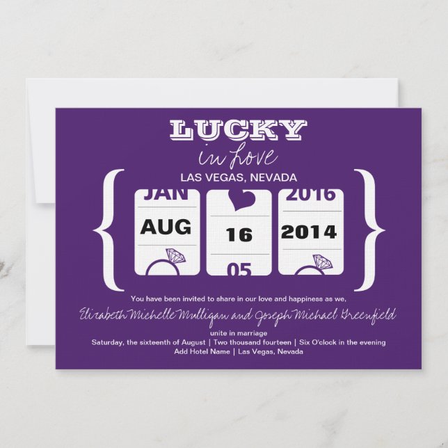 Slot Machine Save the Date - Wedding (Front)