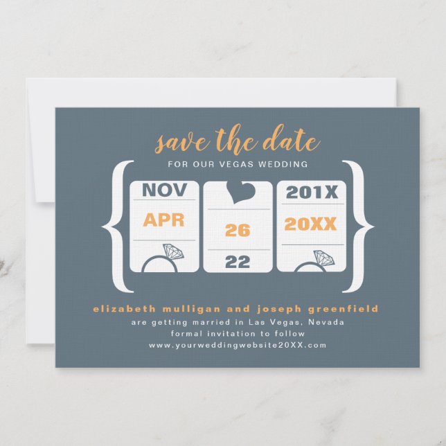 Slot Machine Save the Date - Wedding (Front)