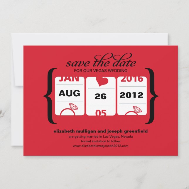 Slot Machine Save the Date - Wedding (Front)
