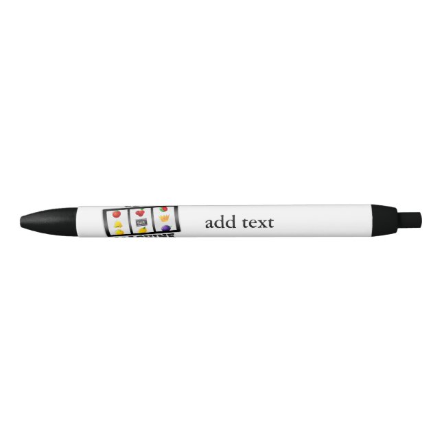 Slot Machine Tilted Icon Blue Ink Pen (Front)