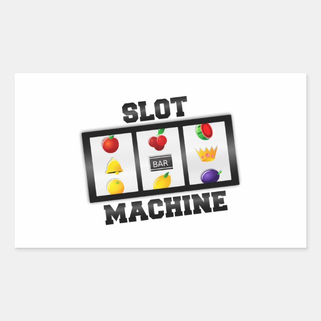 Slot Machine Tilted Icon Rectangular Sticker (Front)