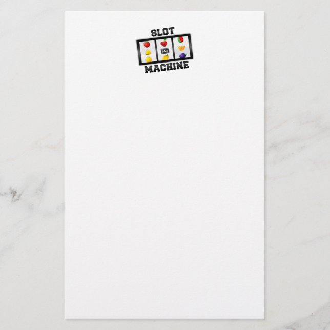 Slot Machine Tilted Icon Stationery (Front)
