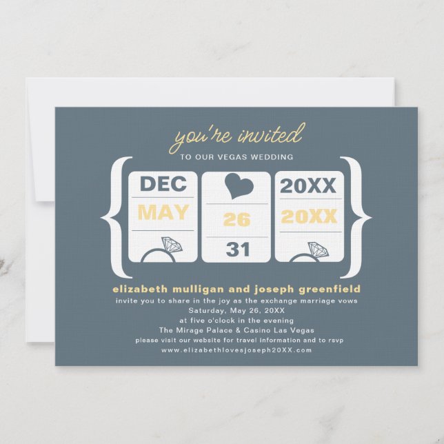 Slot Machine Wedding Invitation (Front)