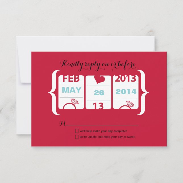 Slot Machine Wedding RSVP (Front)