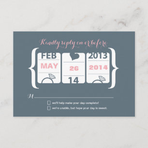 Slot Machine Wedding RSVP Card