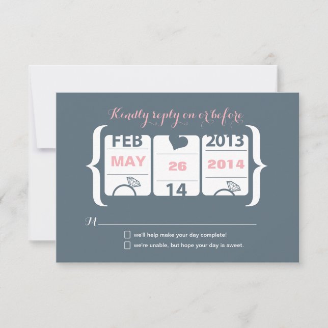 Slot Machine Wedding RSVP Card (Front)