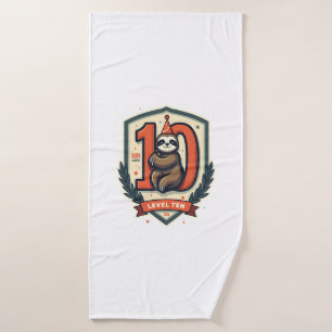 Sloth 10th Birthday Vintage Sunset Shirt 2 Bath Towel