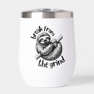 Sloth 2 Wine Tumbler