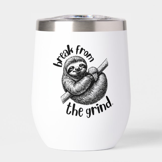 Sloth 2 Wine Tumbler (Front)