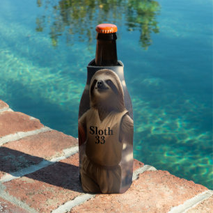 Sloth 33 Basketball Player, Bottle Cooler