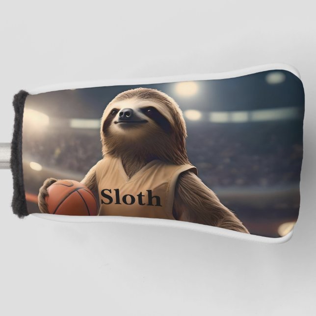 Sloth 33 Basketball Player, Golf Putter Cover (Front)