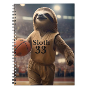 Sloth 33 Basketball Player,  Notebook