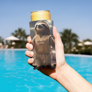 Sloth 33 Basketball Player, Seltzer Can Cooler