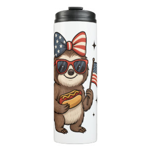 Sloth 4th July Thermal Tumbler