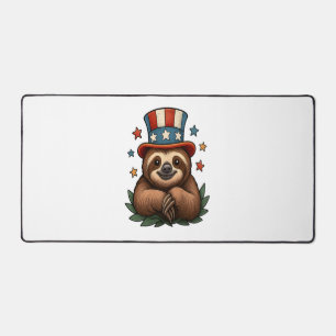 Sloth 4th of July Desk Mat