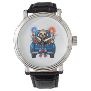 Sloth 4th of July Usa Watch