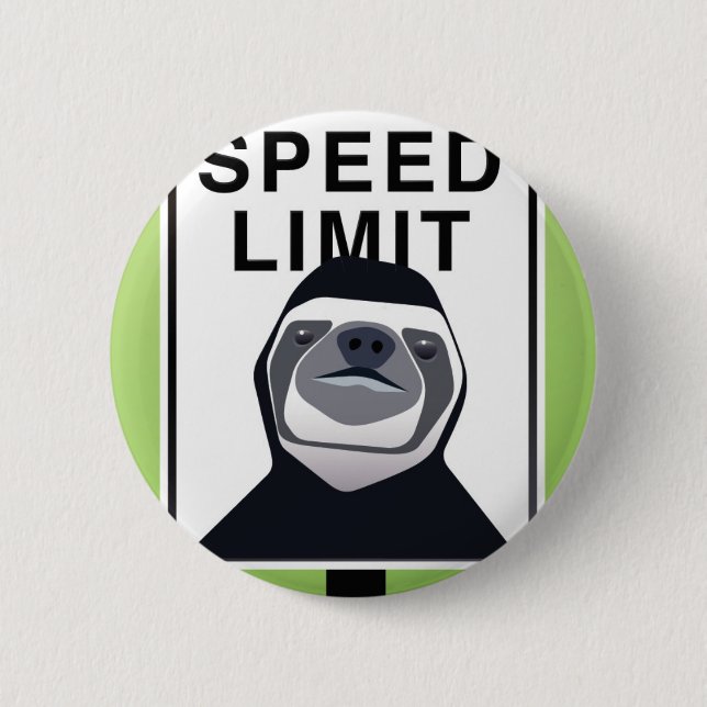 Sloth 6 Cm Round Badge (Front)