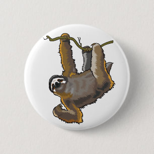 sloth 6 cm round badge