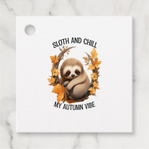Sloth and Chill My Autumn Vibe Favour Tags