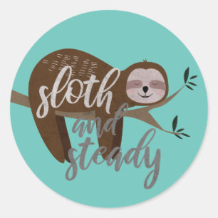 Sloth and Steady Classic Round Sticker
