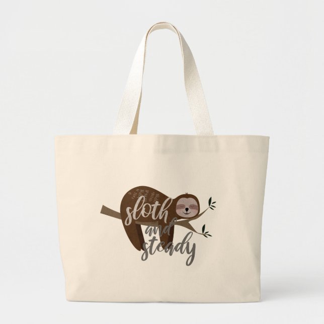 Sloth and Steady Large Tote Bag (Front)