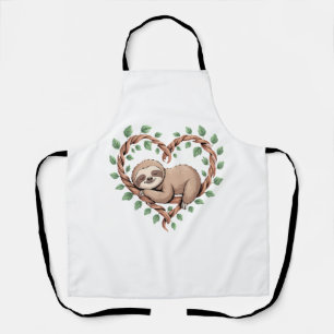 Sloth Animal Lover Artwork Tropical Graphic Art Fu Apron