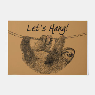 Sloth Animal Printed Welcome Doormat, Sloth decor Doormat