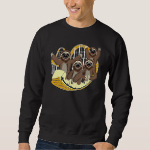 Sloth Animal Riding Roller Coaster Theme Park Kids Sweatshirt