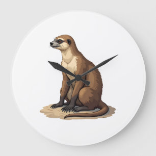 Sloth Antique Engraving Retro Graphic (2) Large Clock