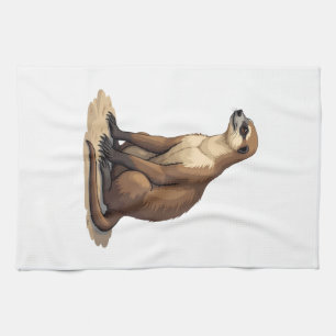Sloth Antique Engraving Retro Graphic (2) Tea Towel