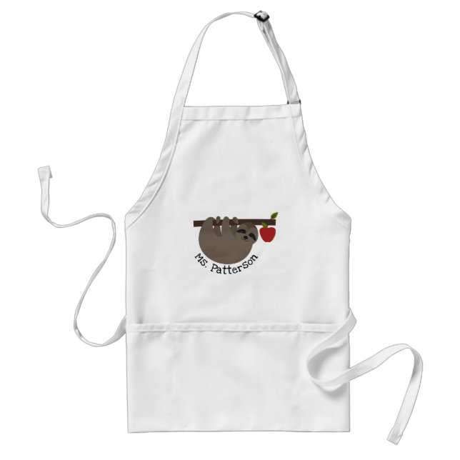 Sloth Apple Tree Teacher Standard Apron (Front)