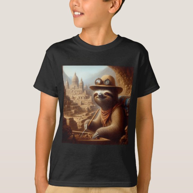 Sloth Archaeologist T-Shirt (Front)