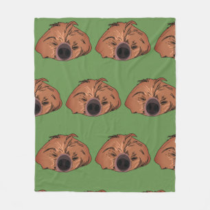 Sloth Art, Sleeping Sloth Fleece Blanket
