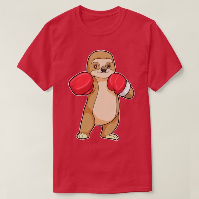 Sloth as Boxer with Boxing gloves T-Shirt (Design Front)