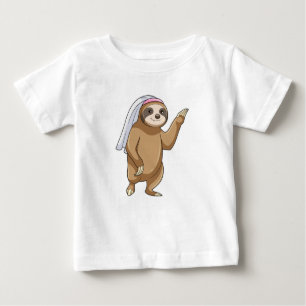 Sloth as Bride with Veil Baby T-Shirt