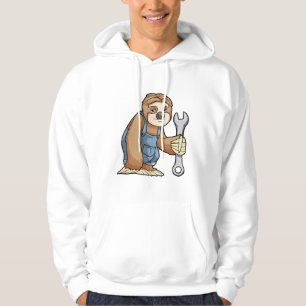 Sloth as Craftsman with Wrench Hoodie