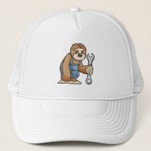 Sloth as Craftsman with Wrench Trucker Hat