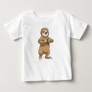 Sloth as Handball player with Handball Baby T-Shirt