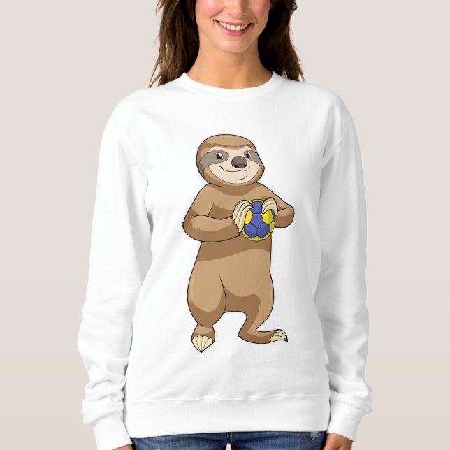 Sloth as Handball player with Handball Sweatshirt (Front)