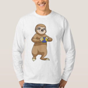 Sloth as Handball player with Handball T-Shirt