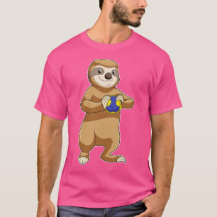 Sloth as Handball player with Handball T-Shirt