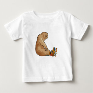 Sloth as Inline skater with Inline skates Baby T-Shirt