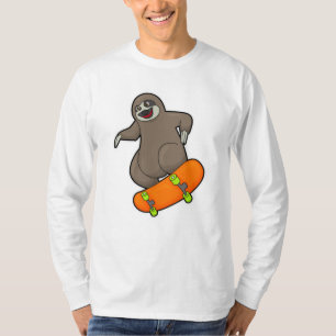 Sloth as Skater with Skateboard T-Shirt